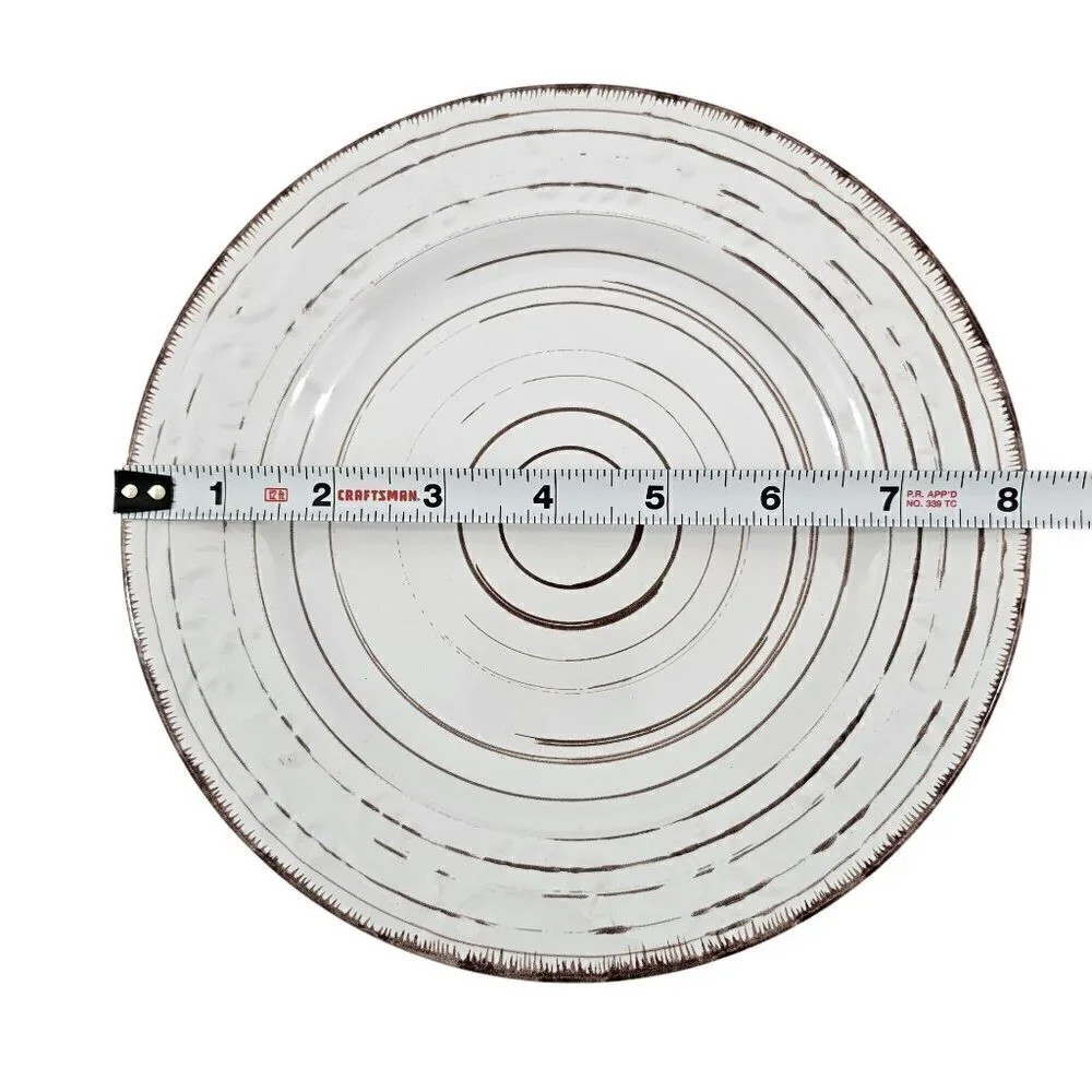 Pfaltzgraff Trellis White 8” Stoneware Salad Luncheon Plates – Set of 3